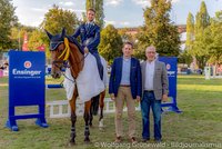 Julius Ehinger vom RC Riesburg gewinnt mit Flying Princess die EY-Cup Prüfung 1m40 Nr 17 in Bietigheim-Bissingen